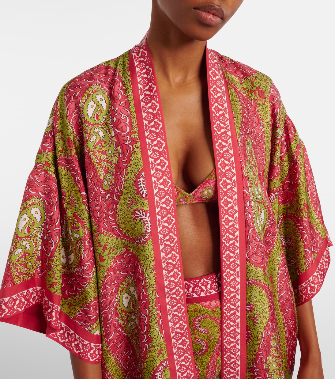 Printed silk twill wrap jacket | Etro