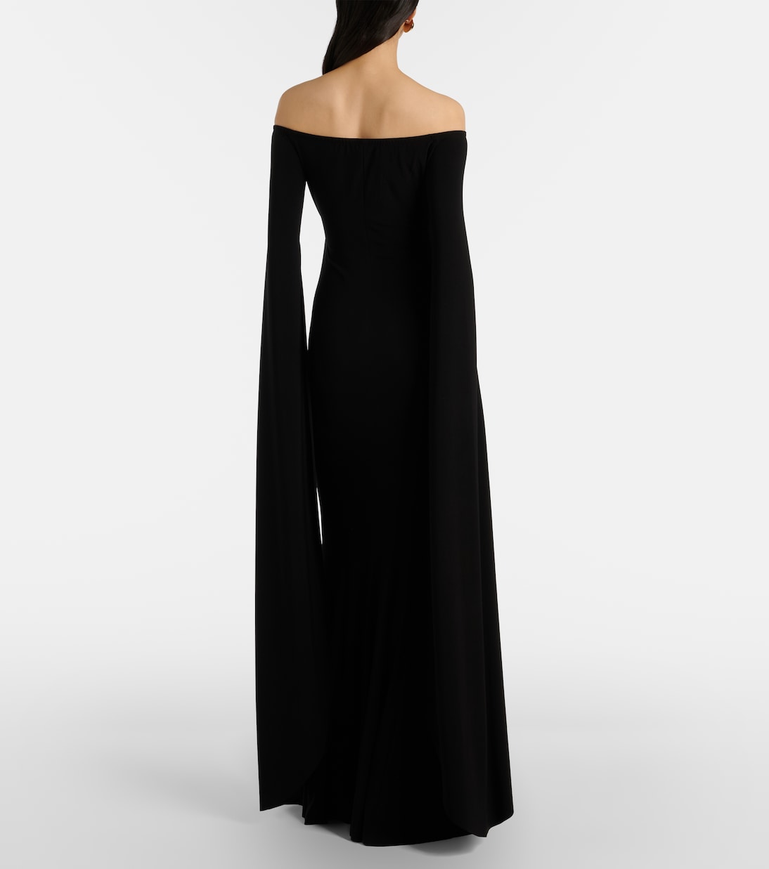 Draped off-shoulder jersey gown | Norma Kamali