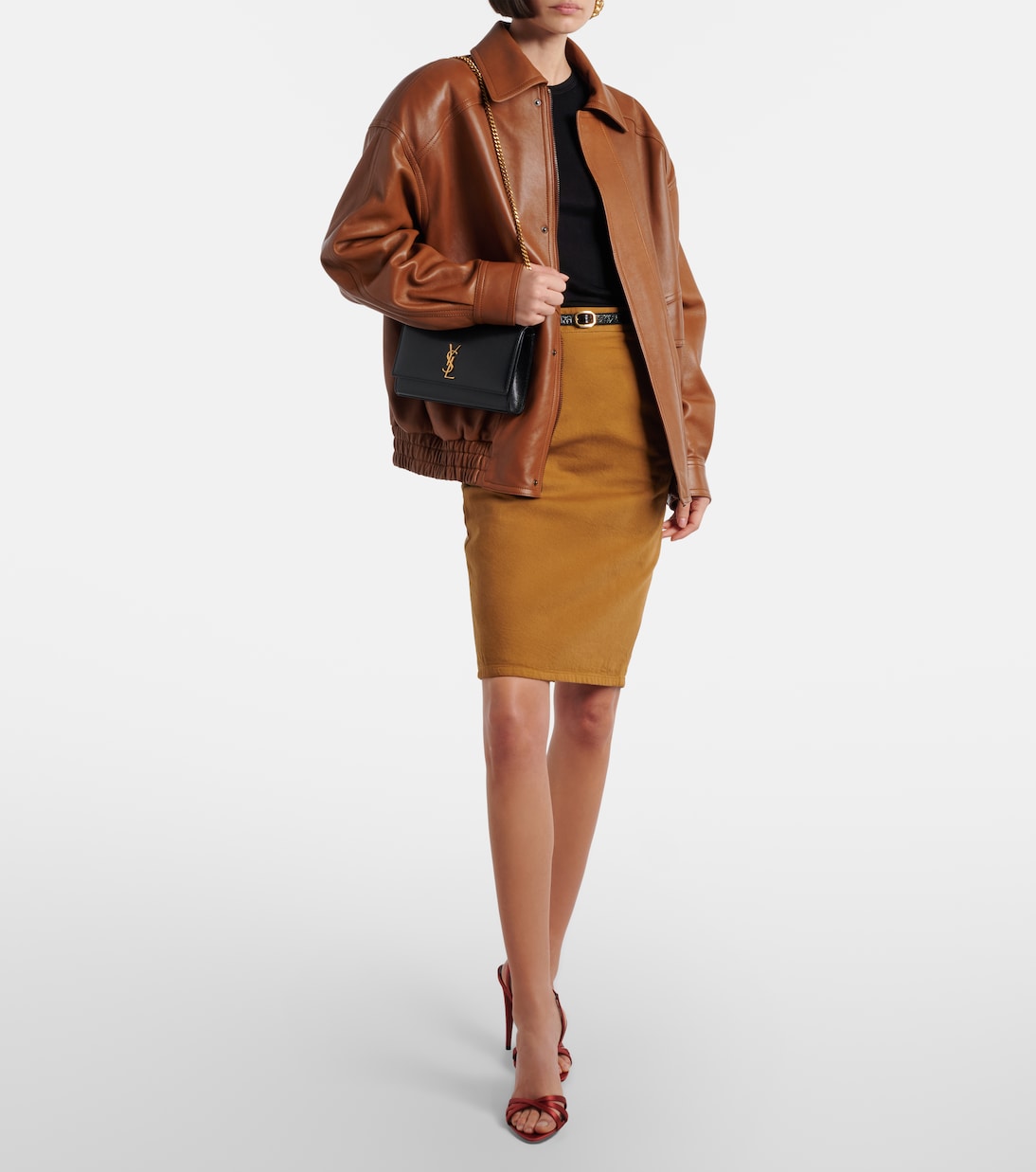 Kate crêpe satin slingback sandals | Saint Laurent