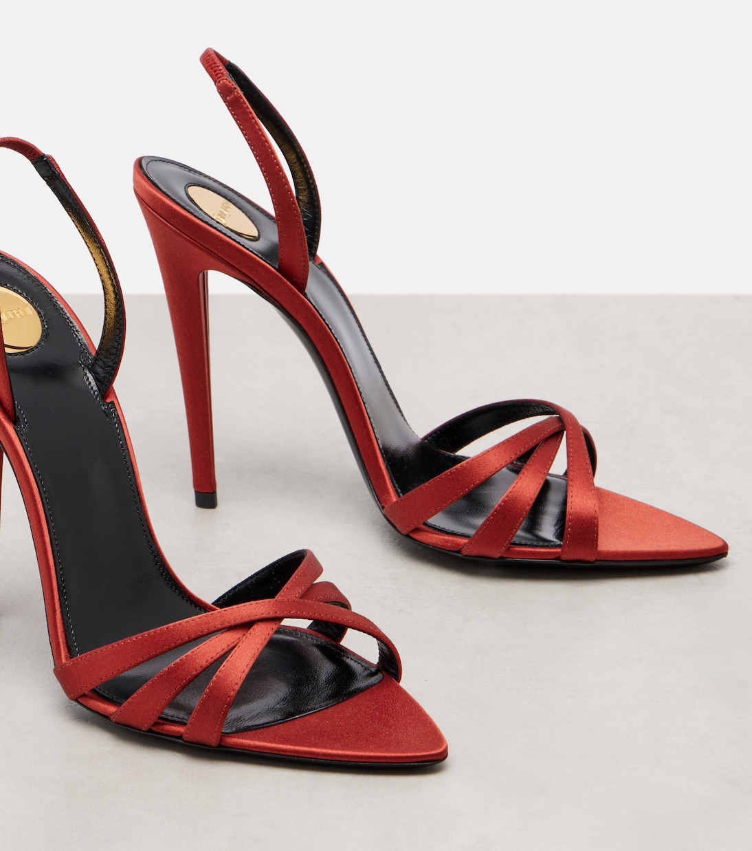 Kate crêpe satin slingback sandals | Saint Laurent