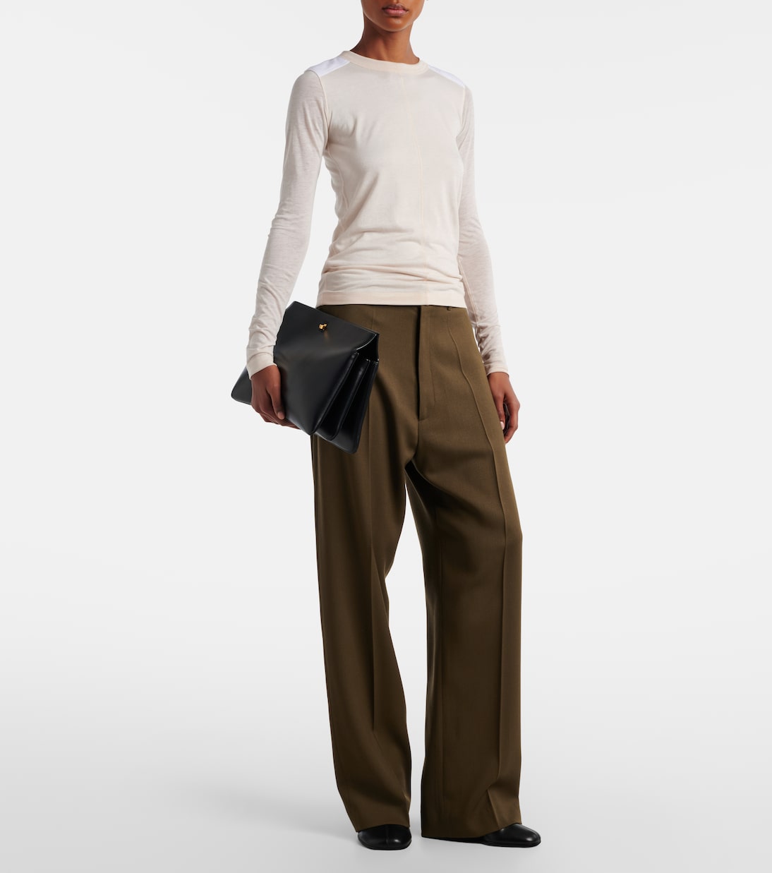 Low-rise wool wide-leg pants | Phoebe Philo