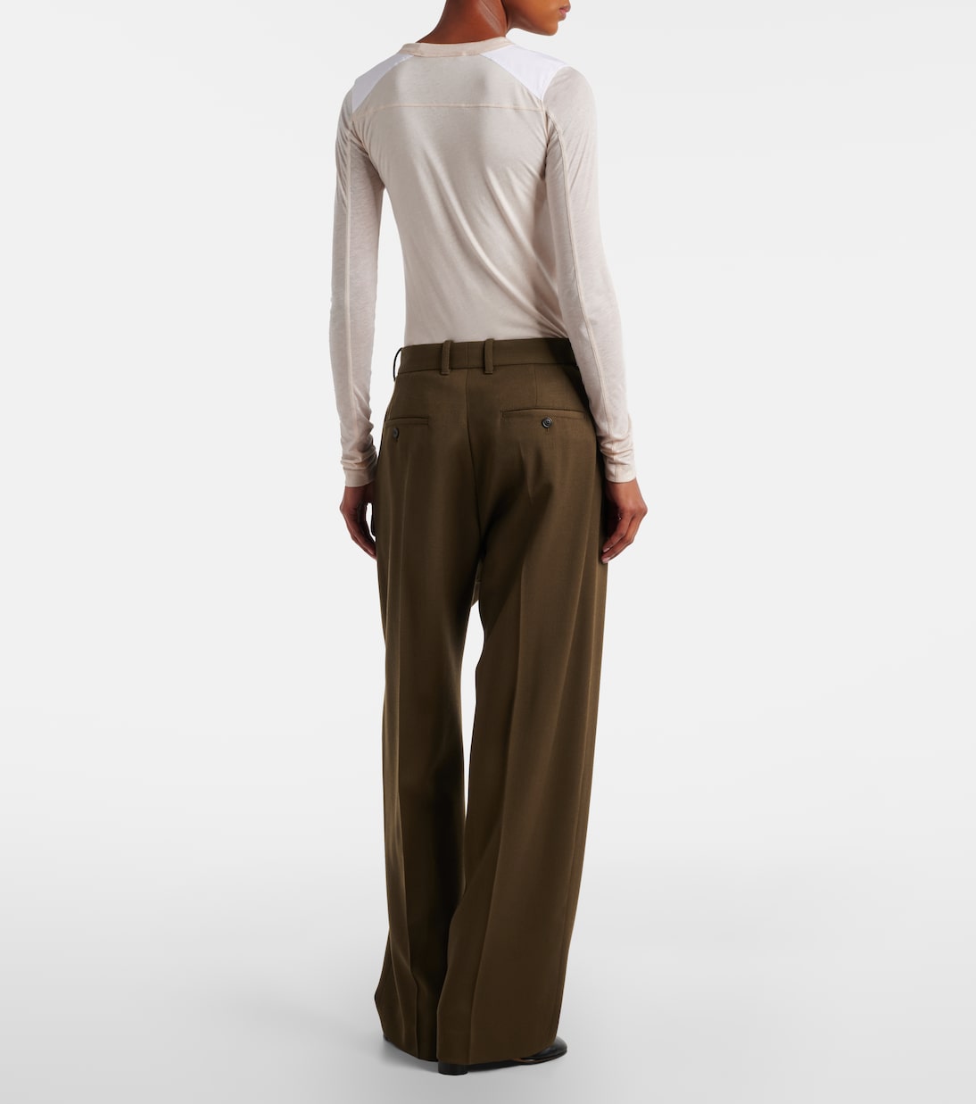 Low-rise wool wide-leg pants | Phoebe Philo