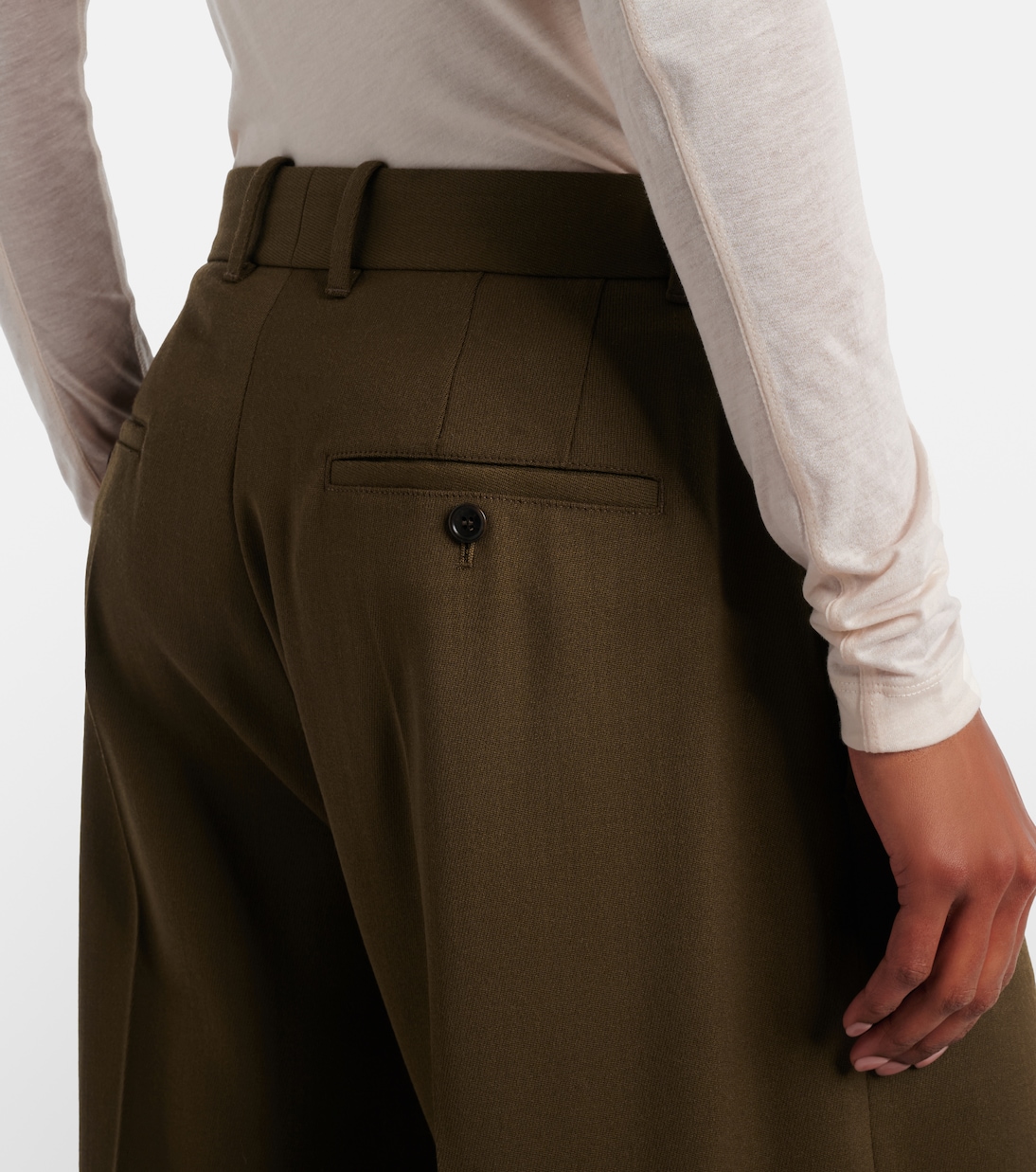 Low-rise wool wide-leg pants | Phoebe Philo