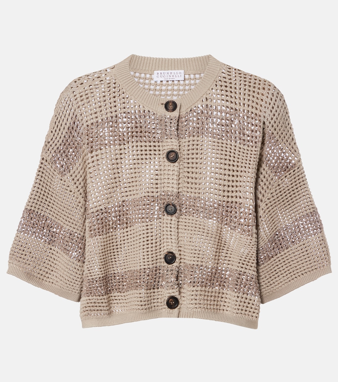 Cardigan en coton à paillettes | Brunello Cucinelli