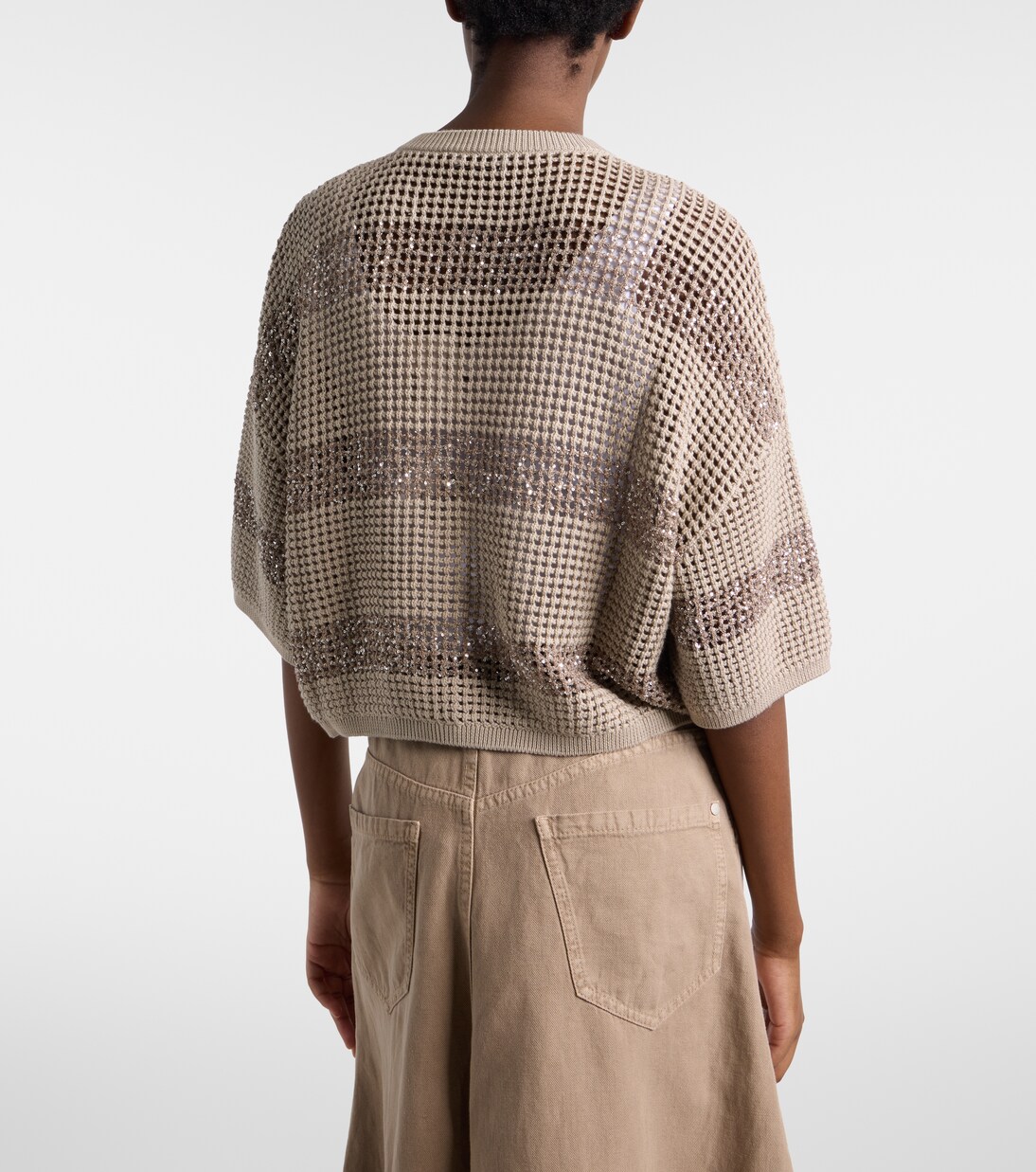 Cardigan en coton à paillettes | Brunello Cucinelli