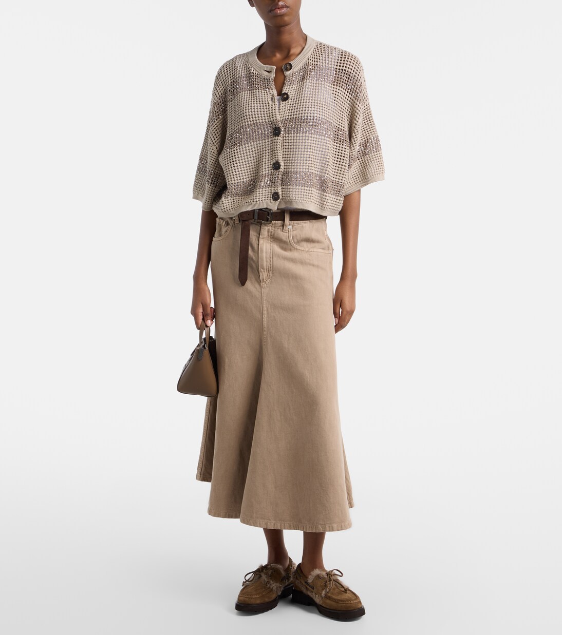 Cardigan en coton à paillettes | Brunello Cucinelli