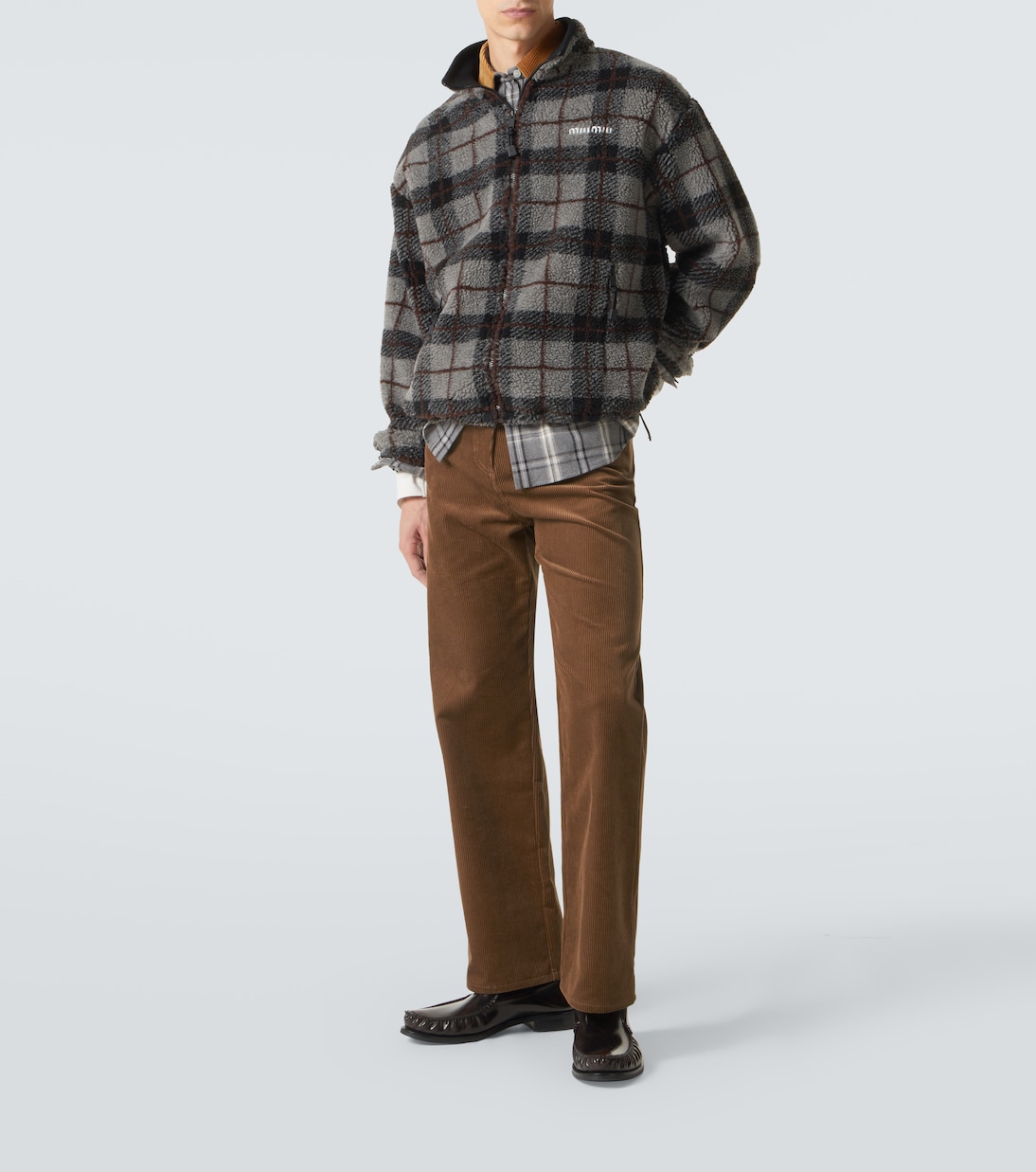 Cotton corduroy straight pants | Miu Miu