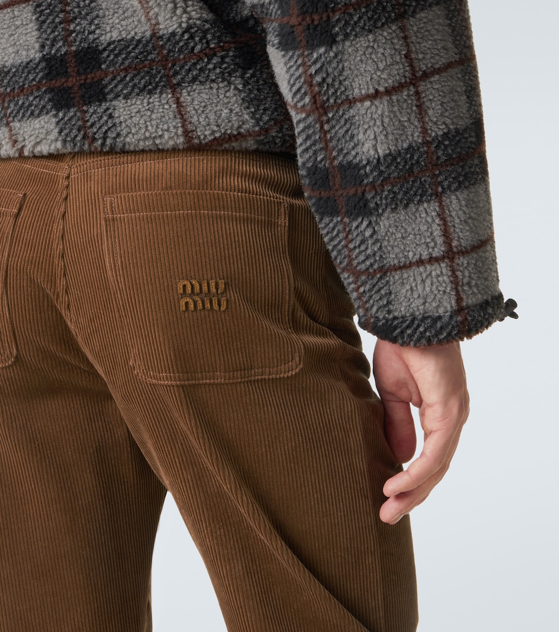 Cotton corduroy straight pants | Miu Miu