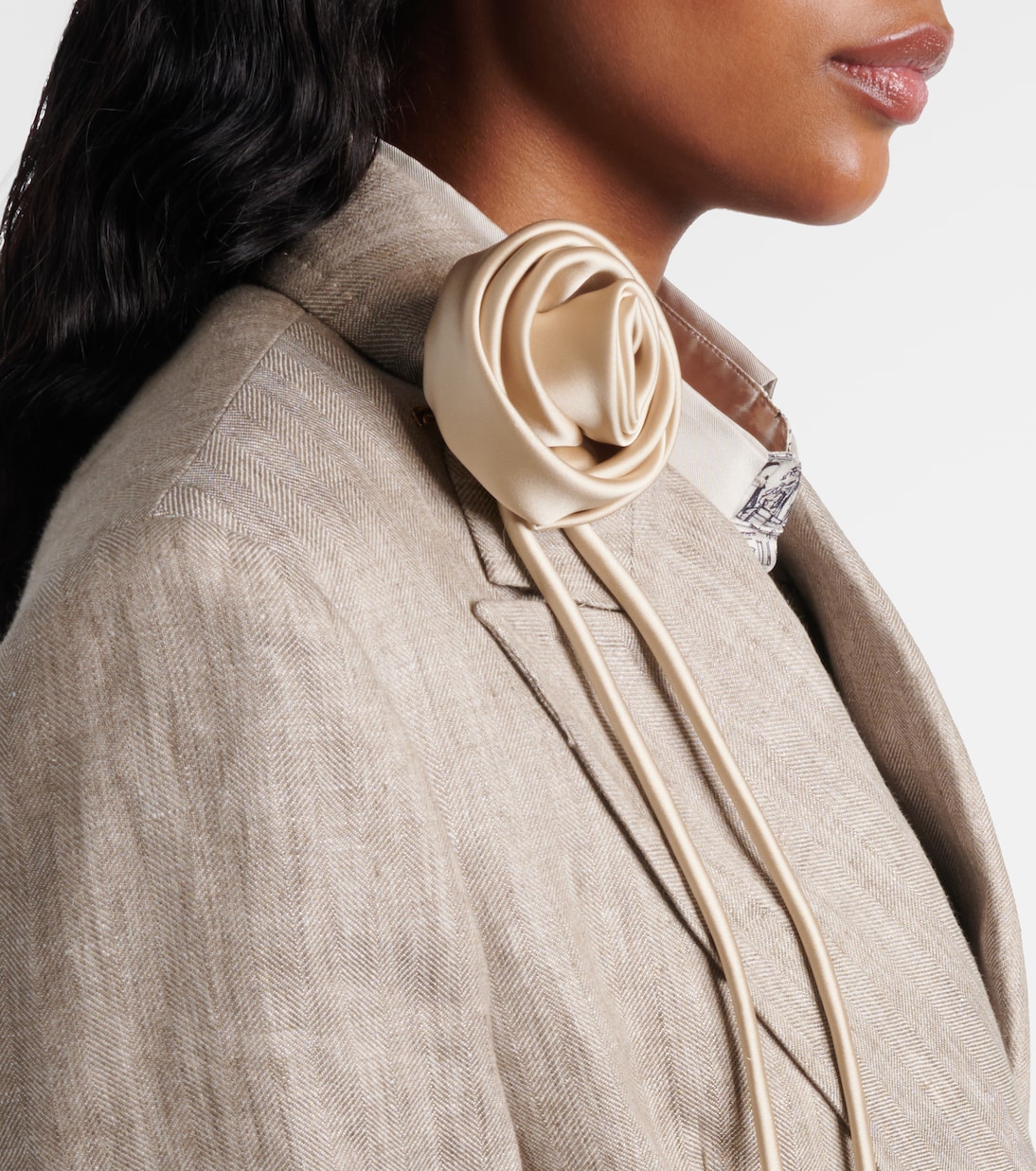 Moschea floral-appliqué satin brooch | Max Mara