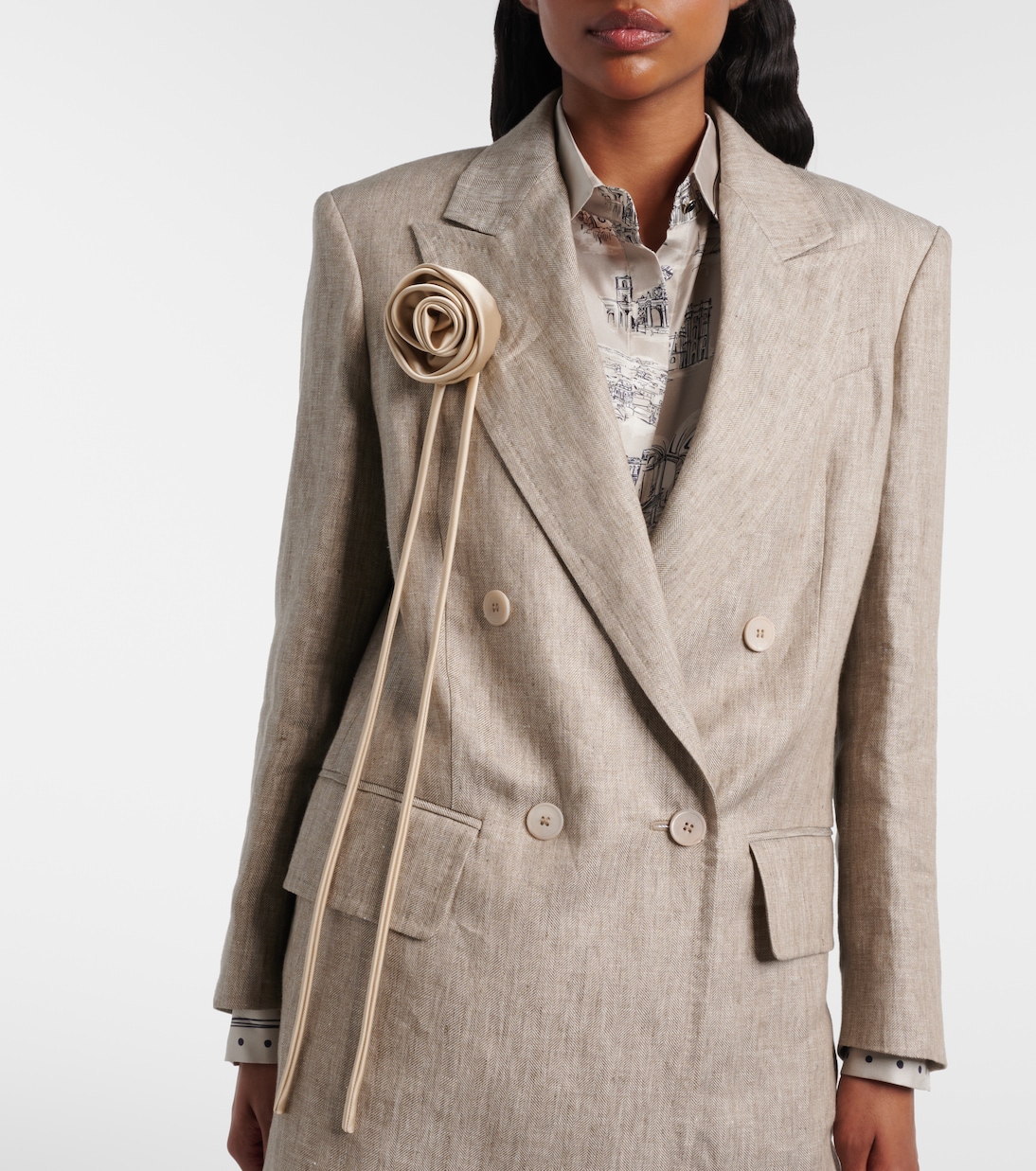 Spilla Moschea in raso con fiori | Max Mara