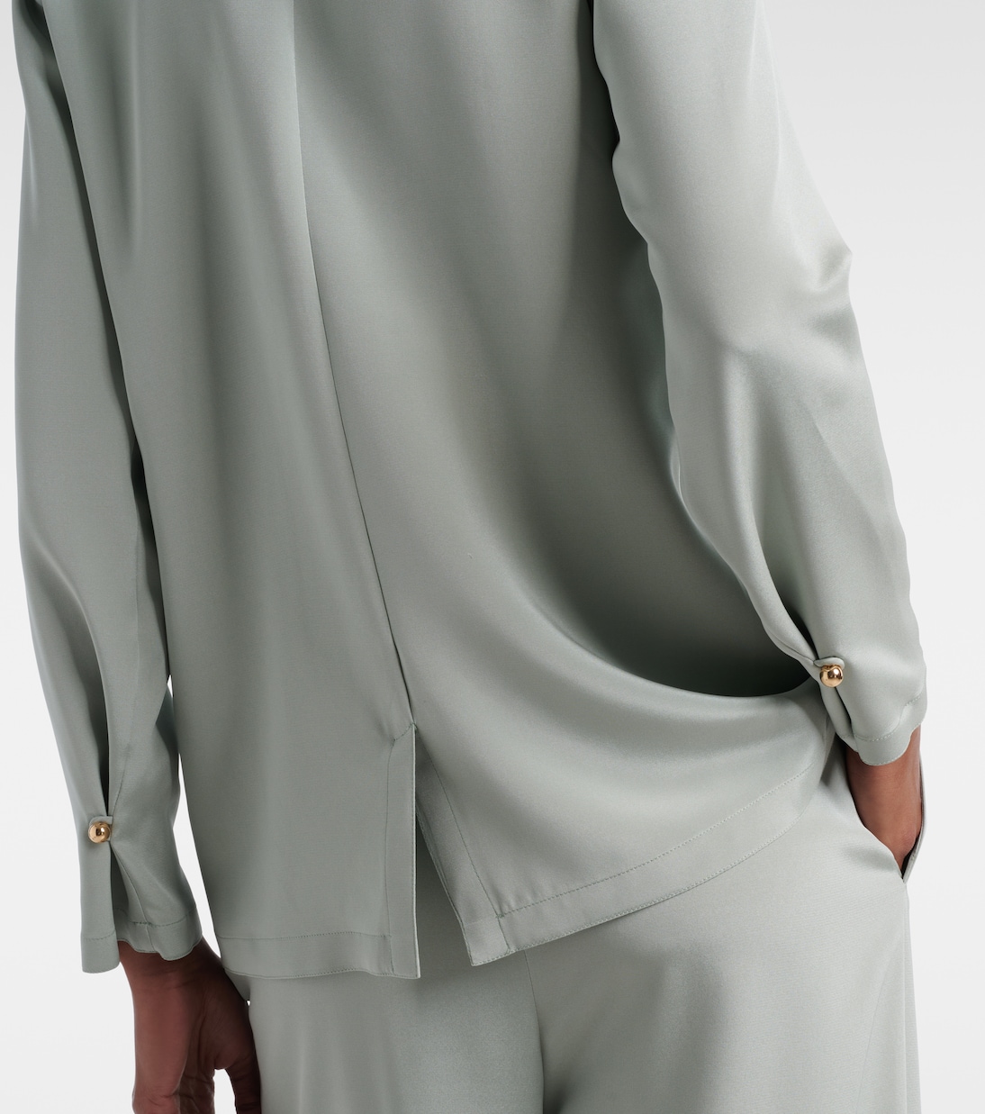 Chemise Aedo en satin de soie mélangée | Max Mara