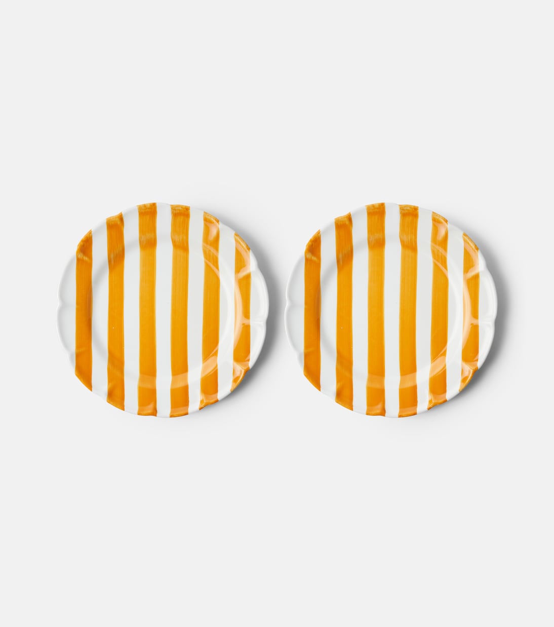 Righe set of 2 ceramic dinner plates | Cabana