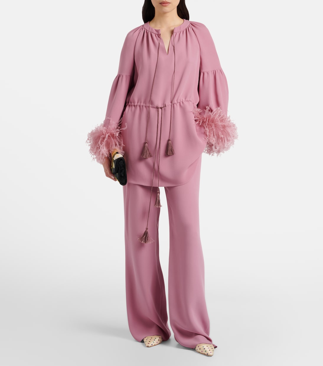 Filotas leather-trimmed polka-dot ballet flats | Manolo Blahnik