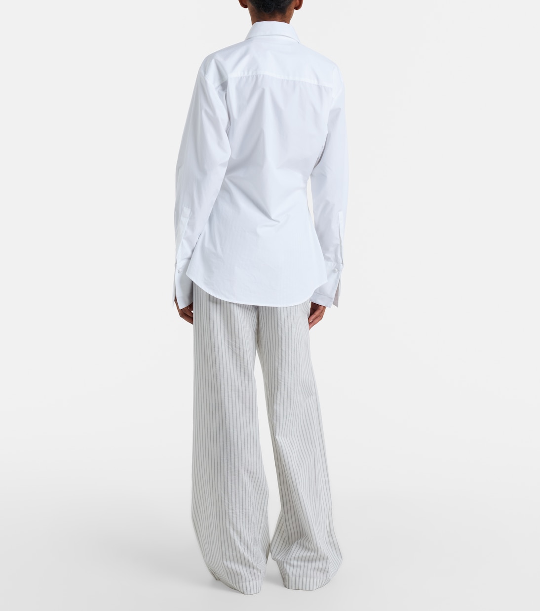 Pantalones anchos de seda y algodón a rayas | Róhe