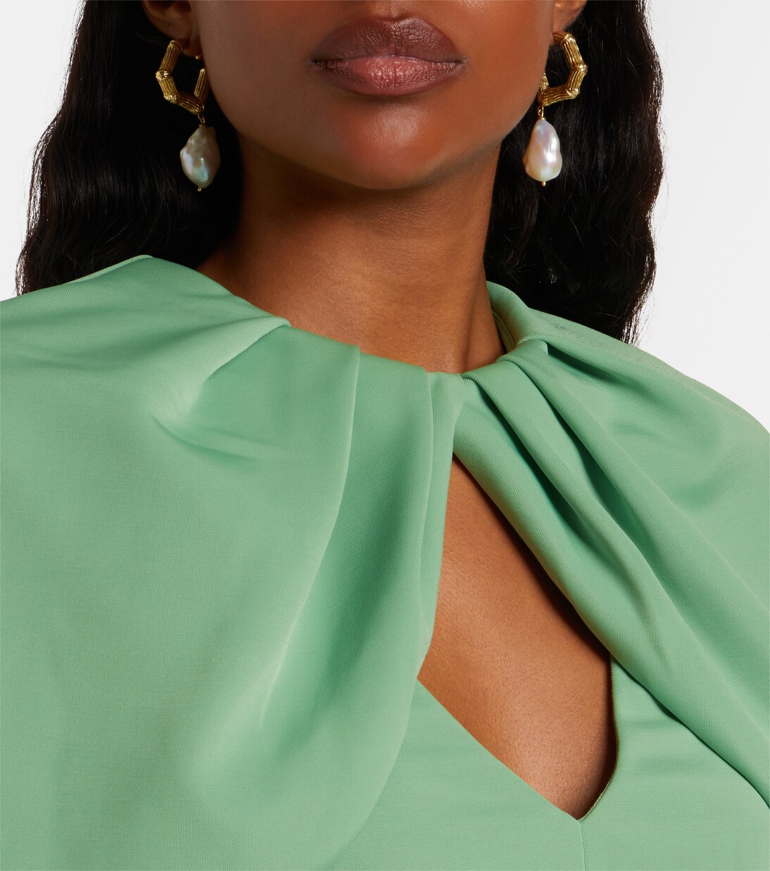 Vestido de fiesta Isla fruncido con capa | Rebecca Vallance