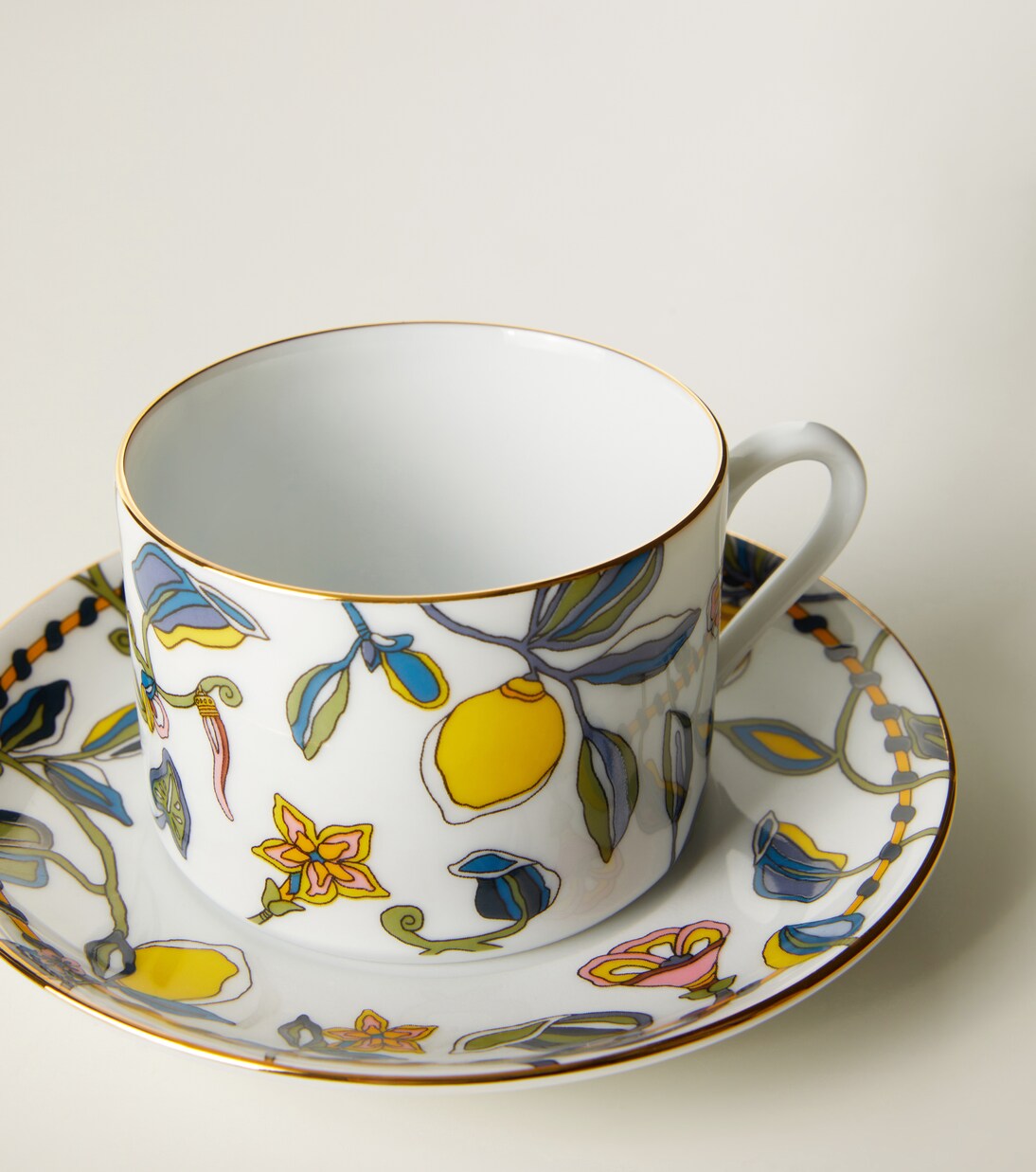 Borboni White陶瓷茶杯与茶托两件套 | La DoubleJ