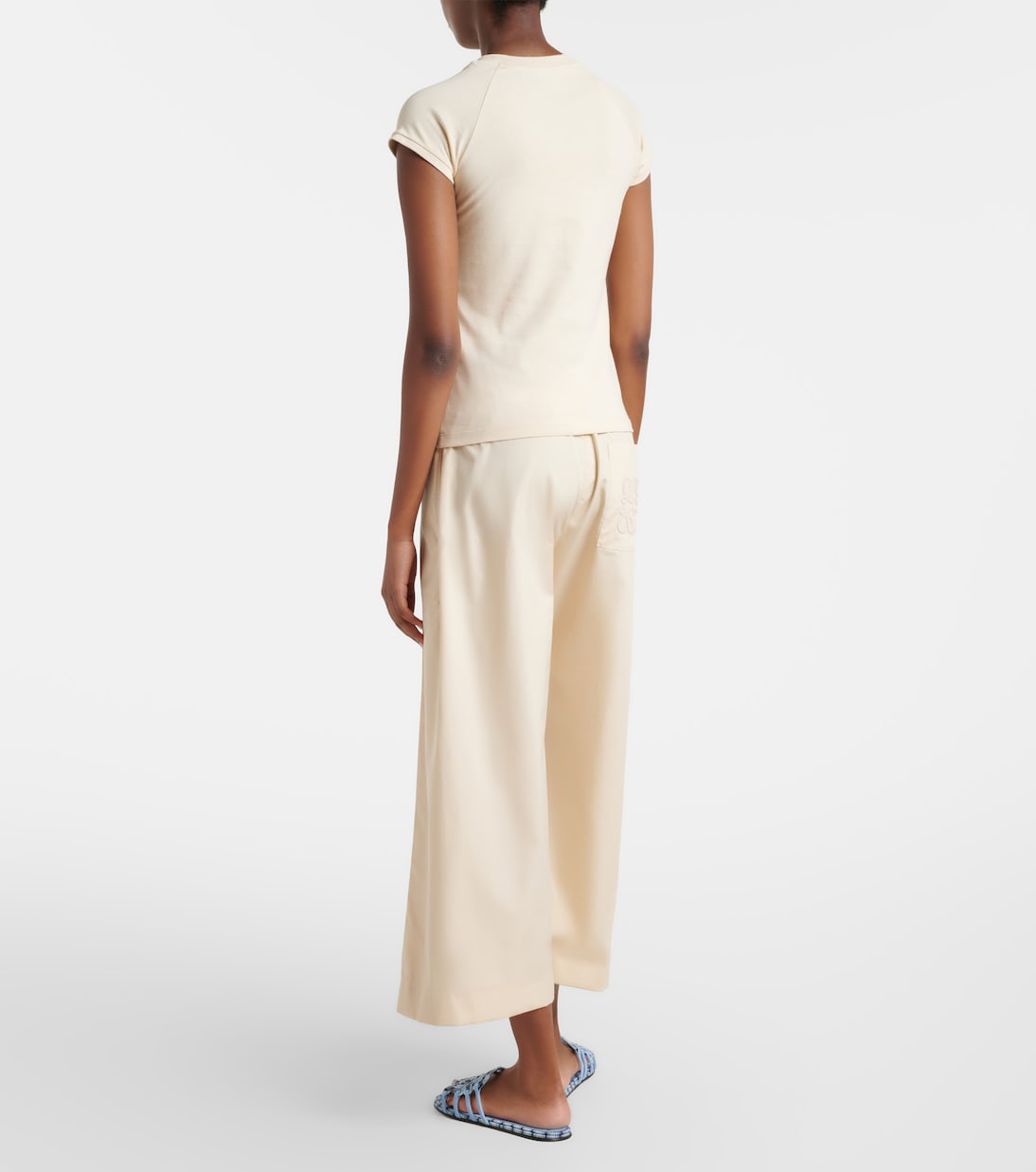 Paula's Ibiza cotton poplin cropped pants | Loewe
