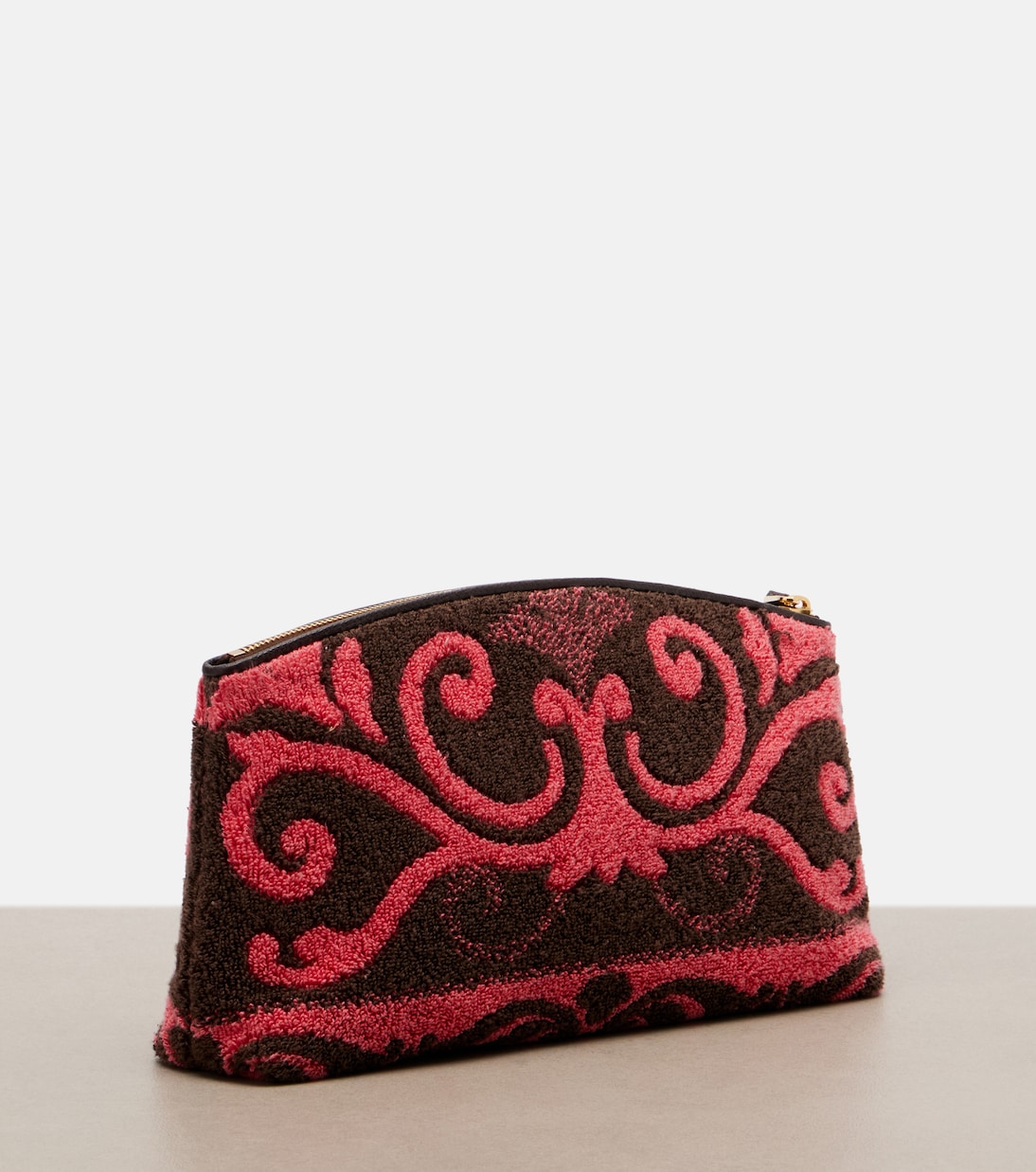 Clutch VLogo aus Frottee mit Leder | Valentino Garavani