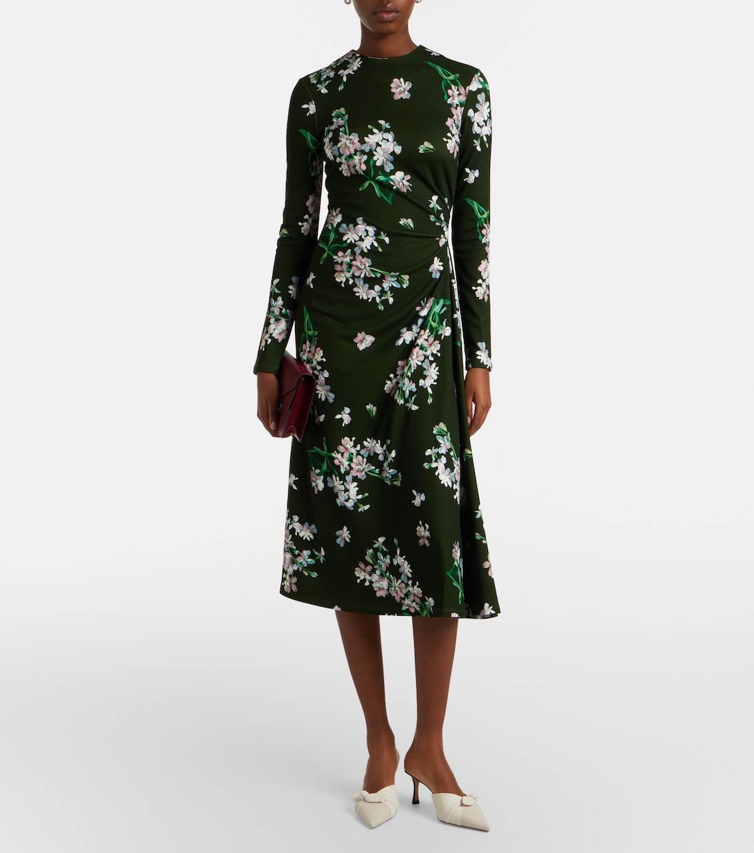 Abito midi con stampa floreale | Erdem