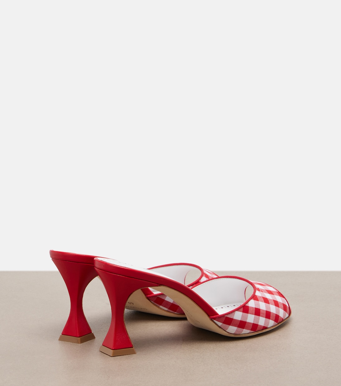 Jadara leather-trimmed gingham mules | Manolo Blahnik
