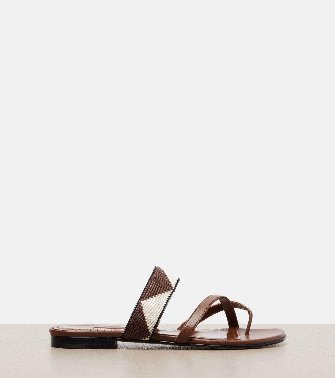 Susastra cotton-trimmed leather sandals | Manolo Blahnik
