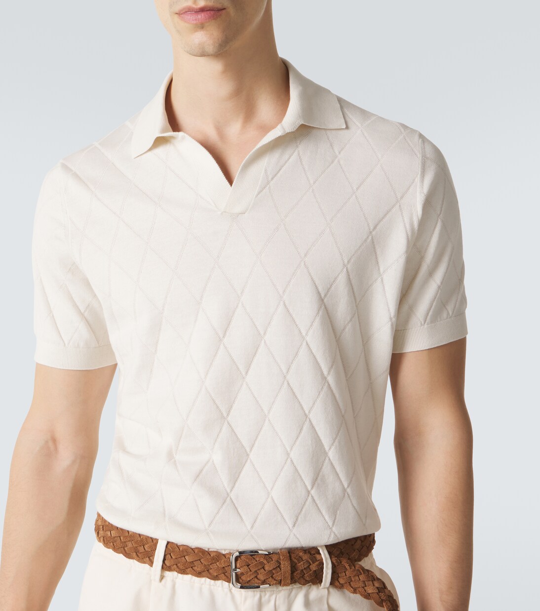 니트 코튼 폴로 셔츠 | Brunello Cucinelli