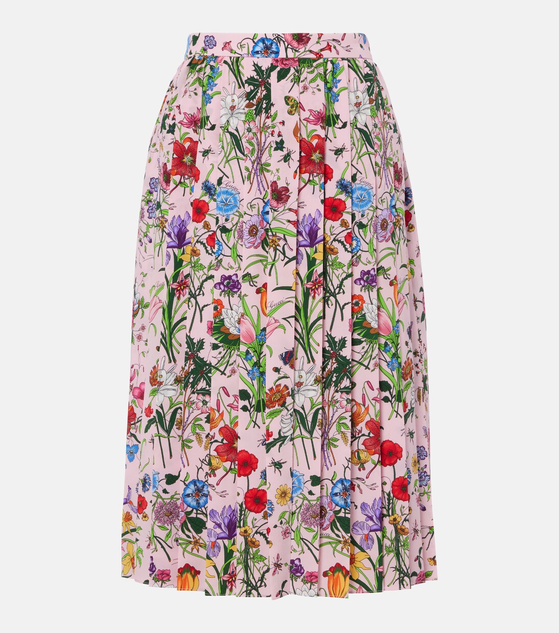 Floral pleated silk midi skirt | Gucci