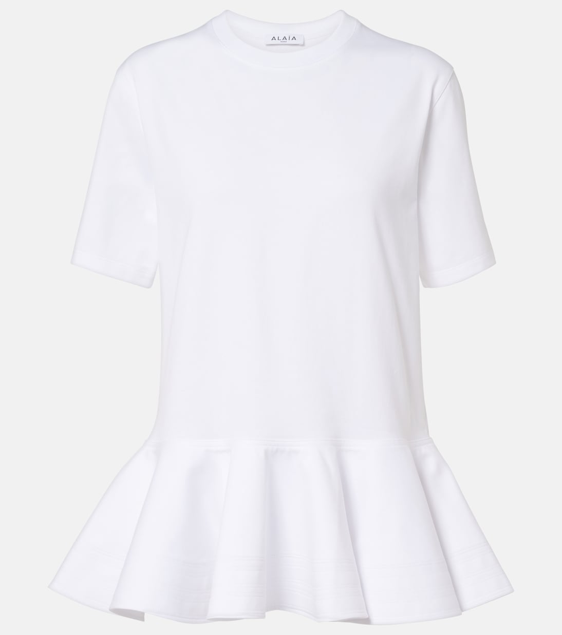 Peplum cotton jersey T-shirt | Alaïa