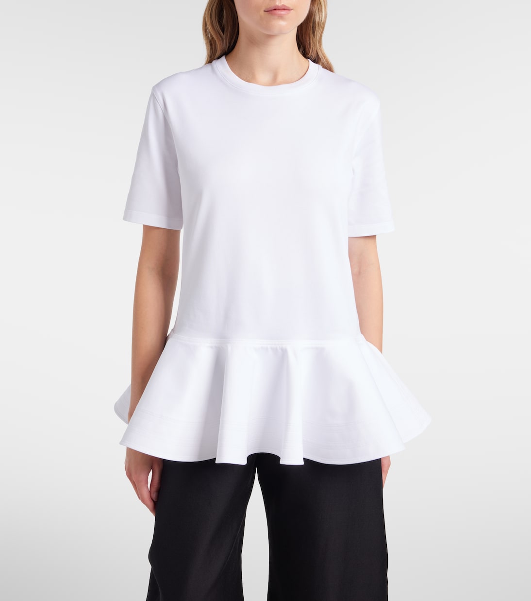 Peplum cotton jersey T-shirt | Alaïa