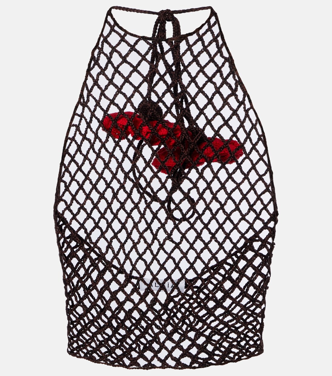 Open-knit halterneck cotton top | Alaïa