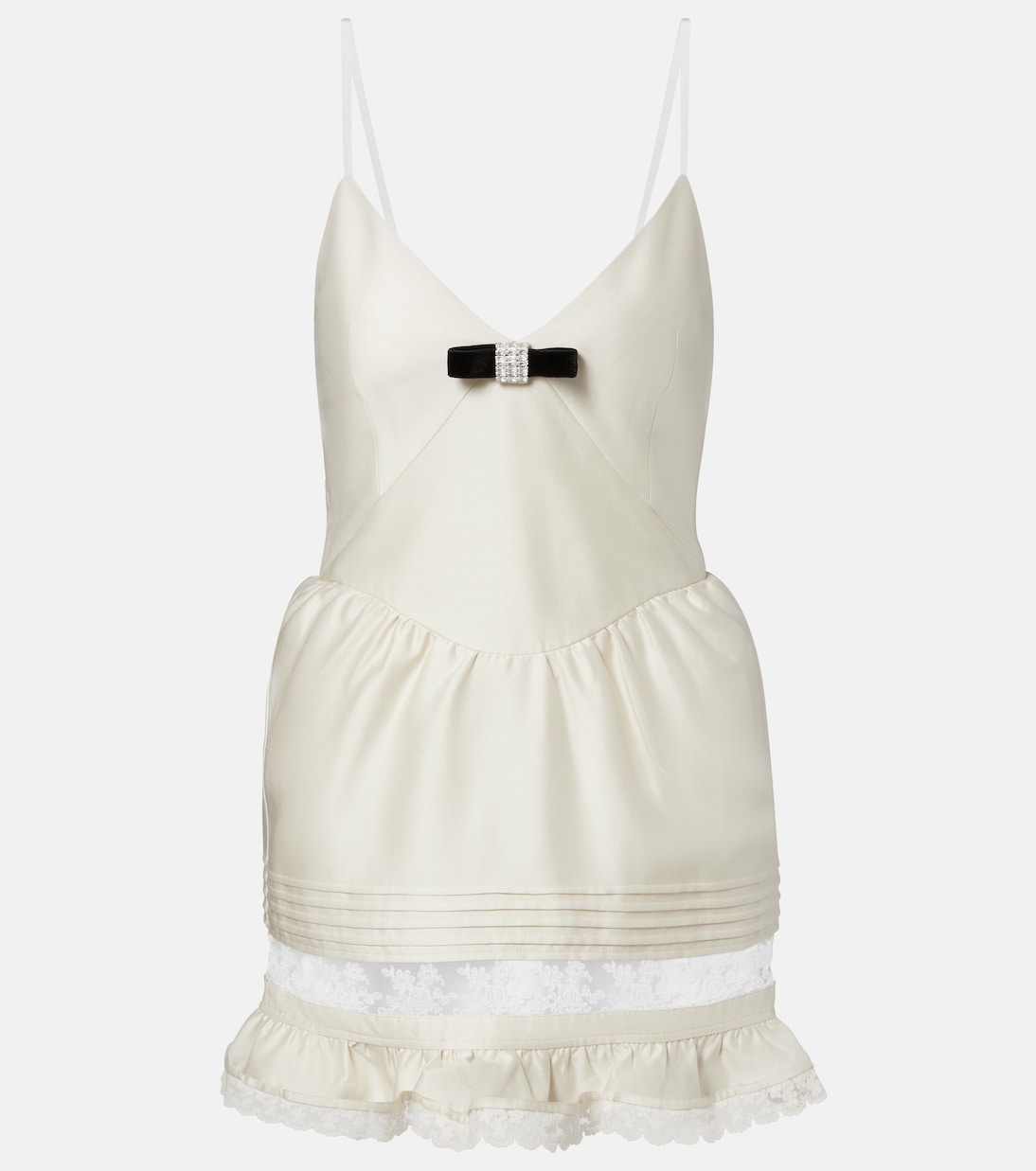 Lace-trimmed wool and silk minidress | Shushu/Tong