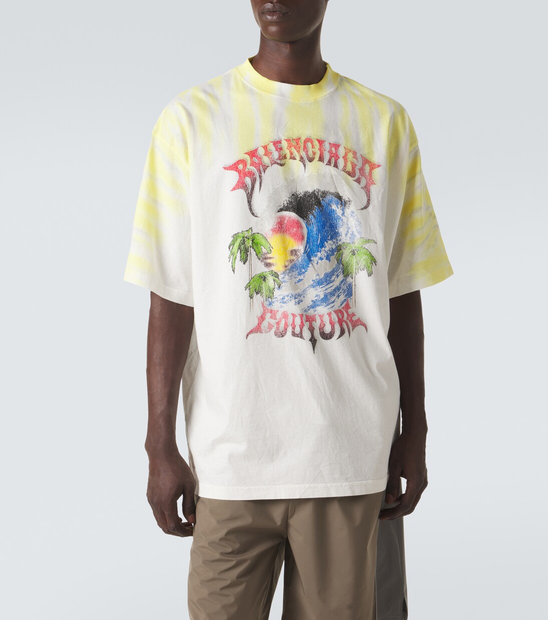 Camiseta de jersey de algodón estampada | Balenciaga
