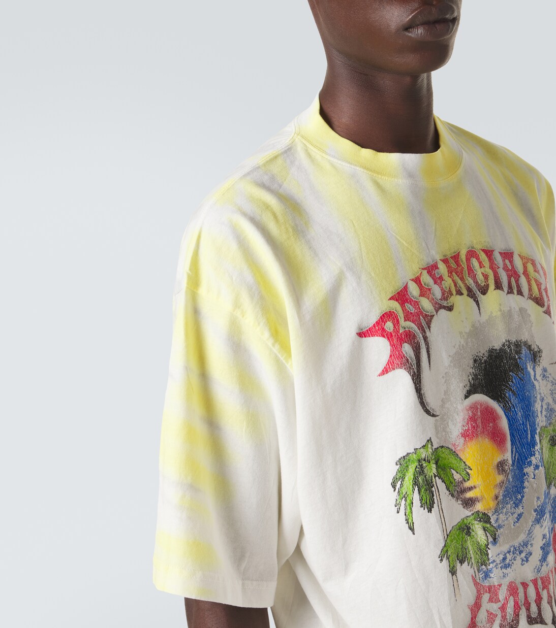 Camiseta de jersey de algodón estampada | Balenciaga