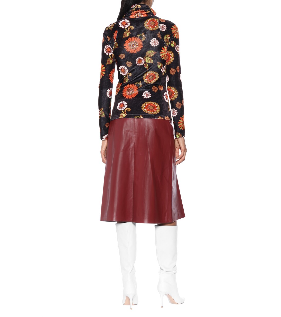 Top en velours imprimé à col roulé | Dodo Bar Or