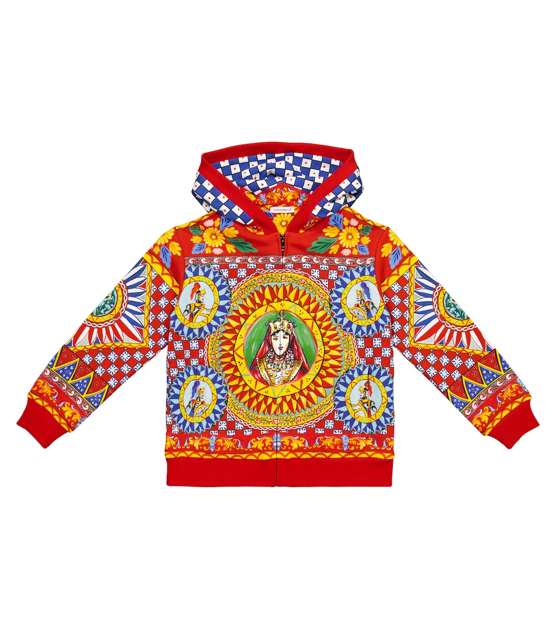 Sweat à capuche zippé en coton imprimé | Dolce&Gabbana Kids