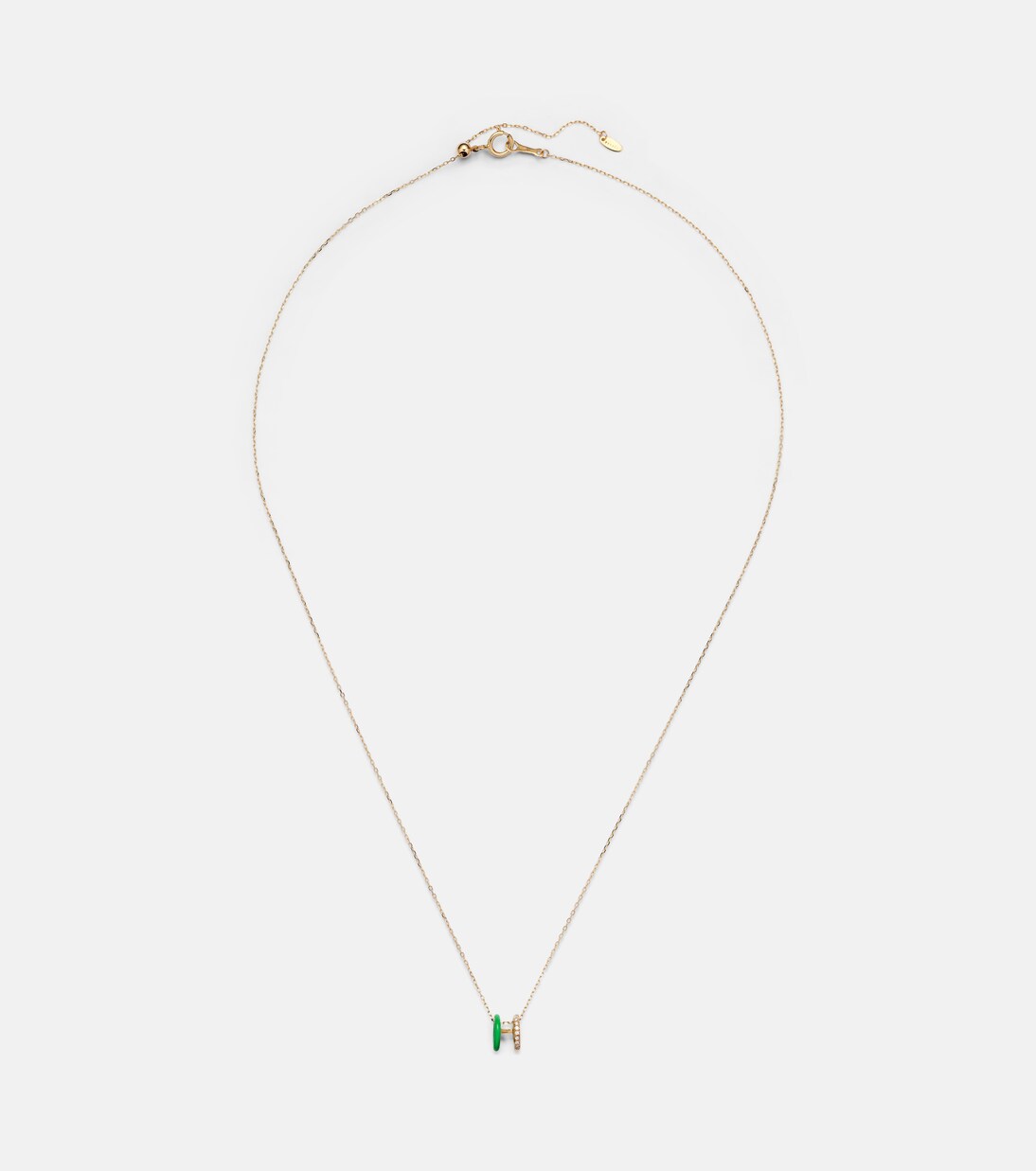 18kt gold necklace with diamonds and enamel | Persée