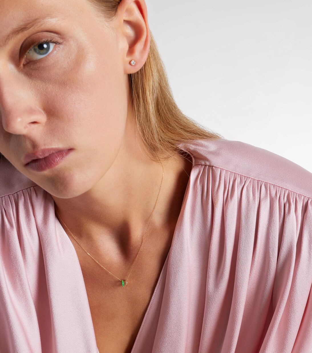 18kt gold necklace with diamonds and enamel | Persée