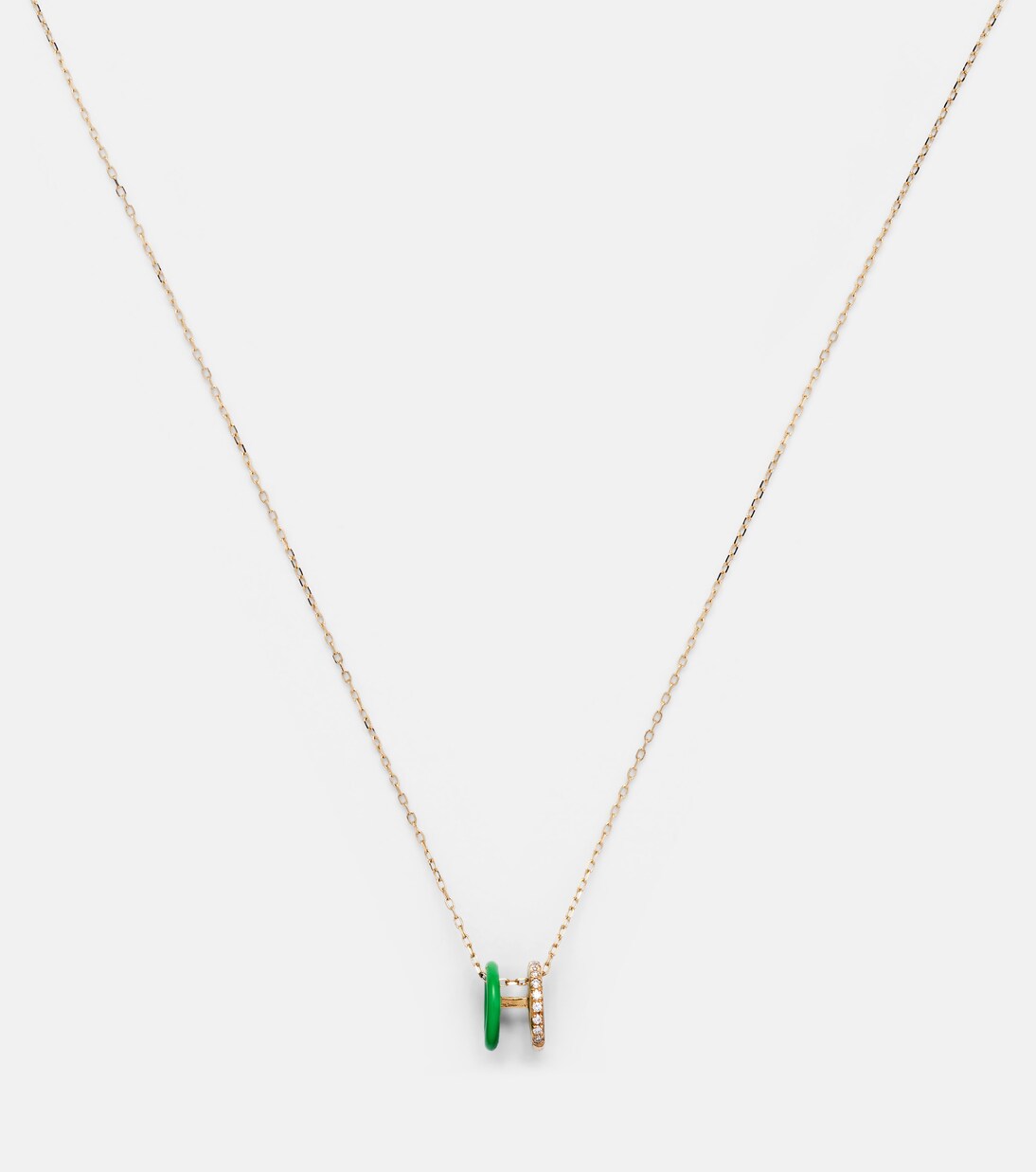 18kt gold necklace with diamonds and enamel | Persée