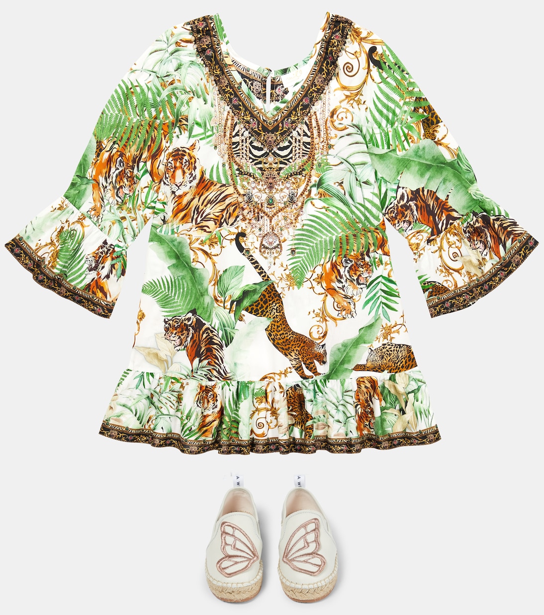 Robe imprimée en coton à ornements | Camilla Kids