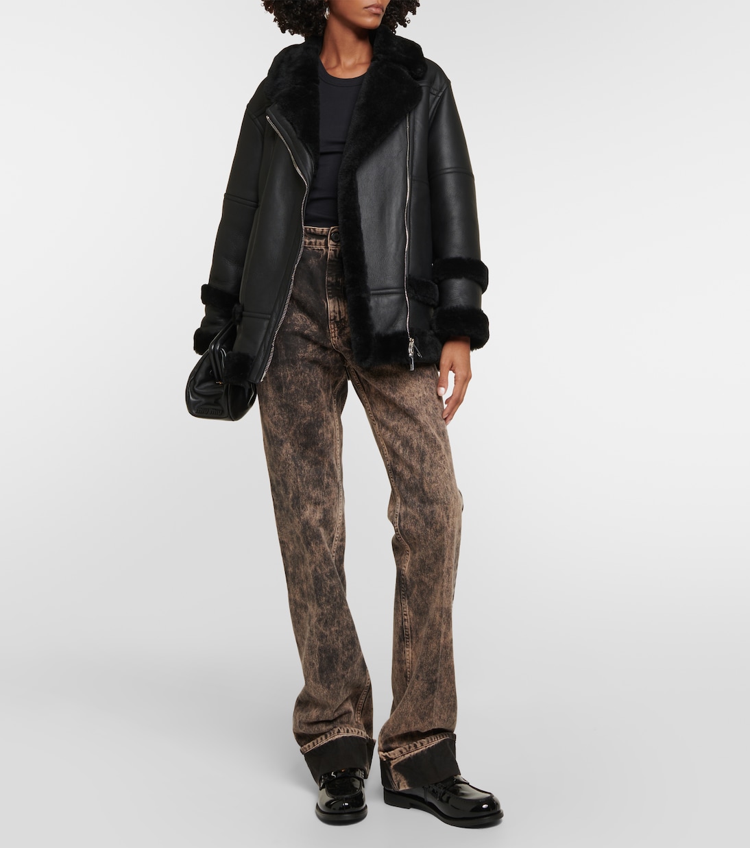 Leather and shearling jacket | Blancha