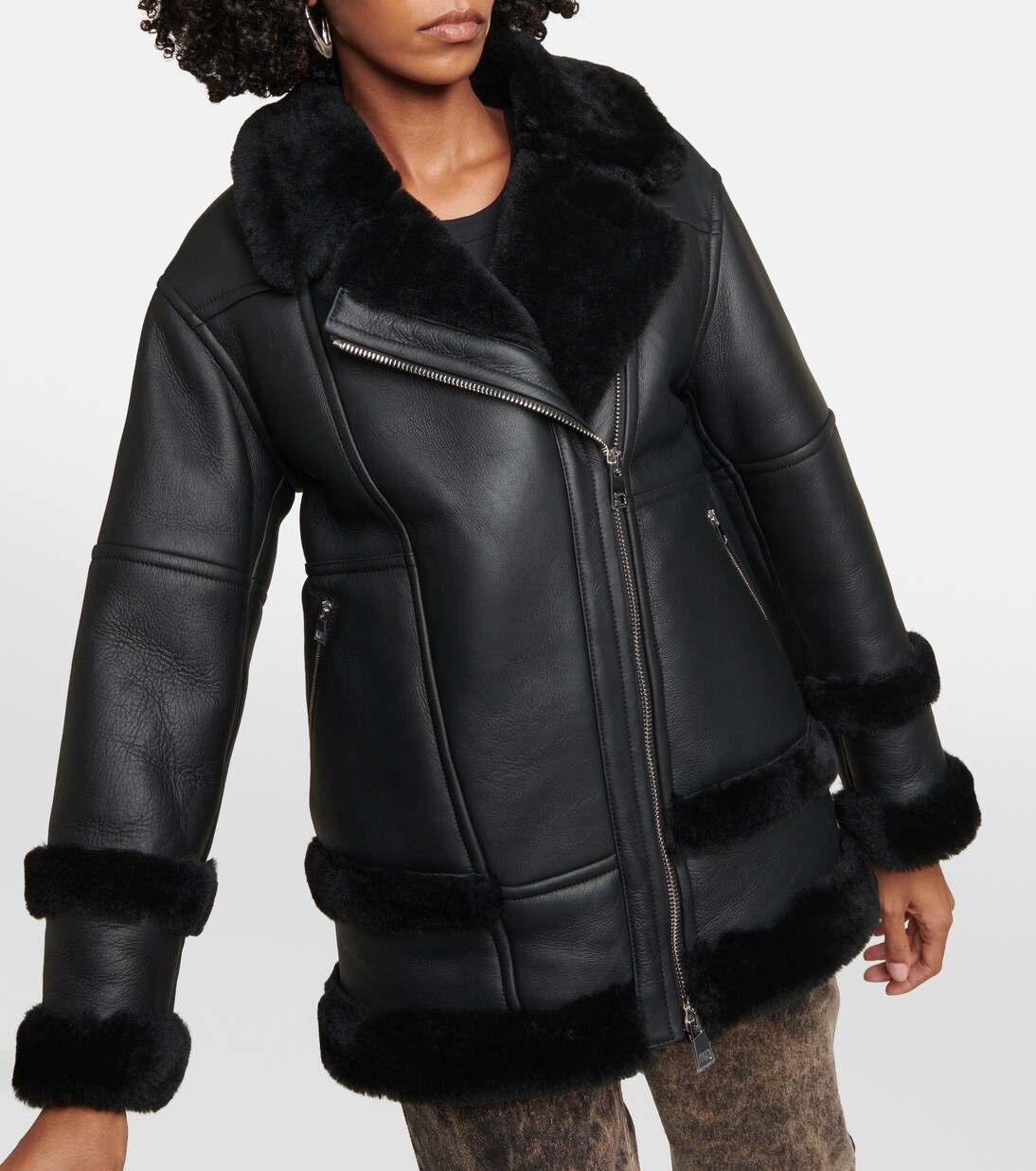 Leather and shearling jacket | Blancha