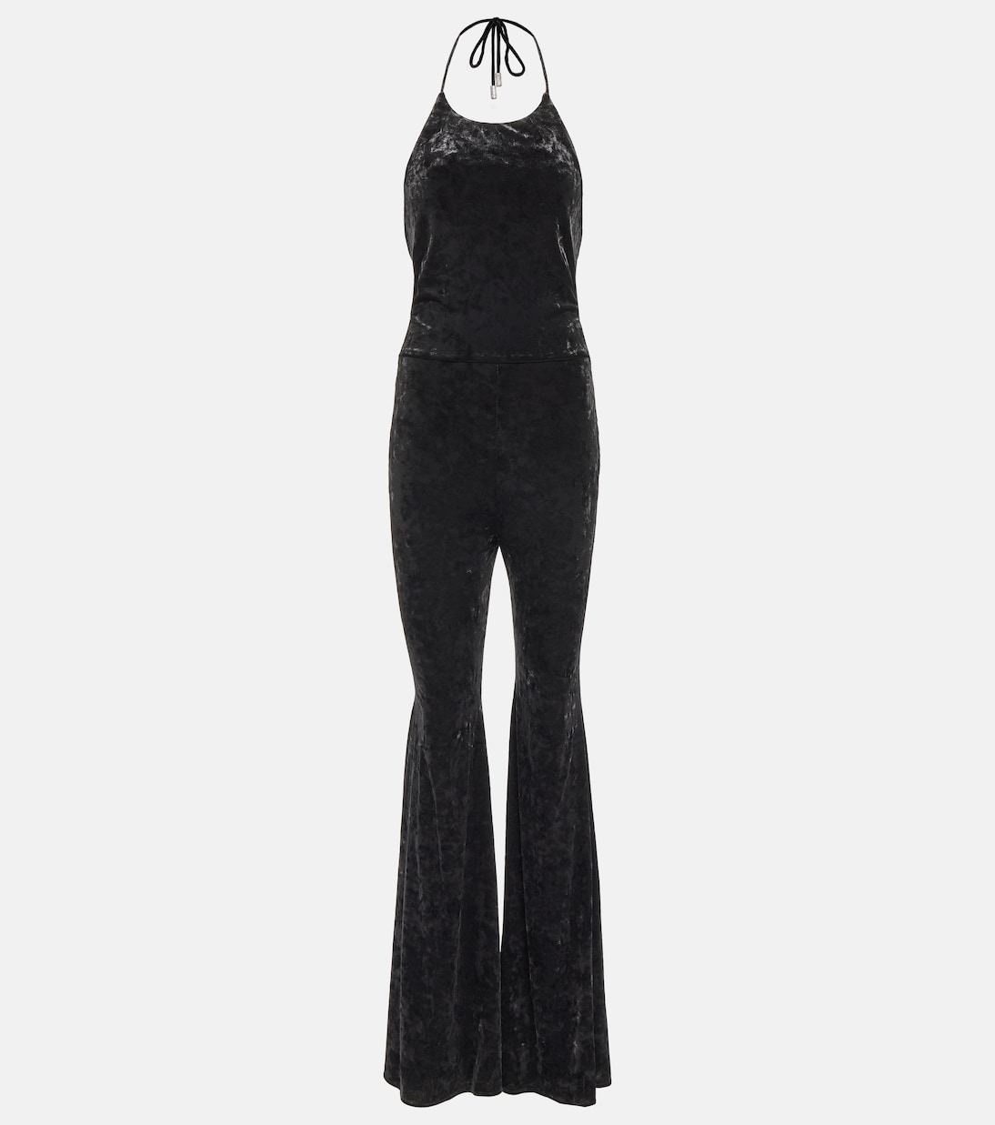 Halterneck flared velvet jumpsuit  | Alexandre Vauthier