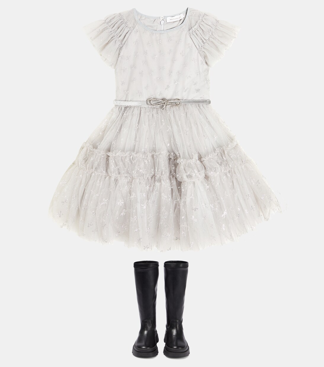 Ruffled tulle dress | Monnalisa