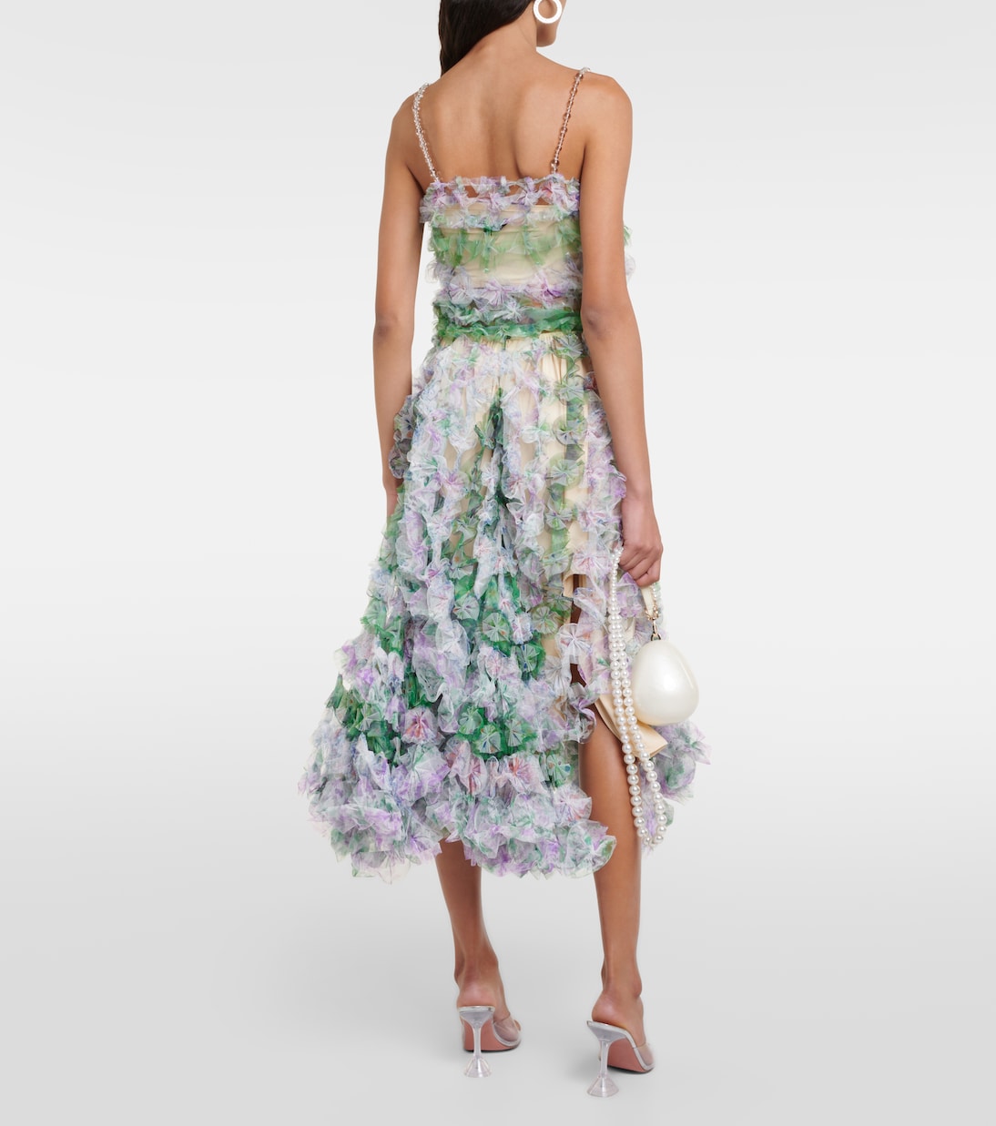 Asymmetric tulle midi skirt | Susan Fang