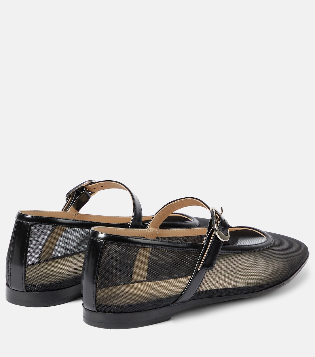 Patent leather-trimmed mesh flats | Le Monde Béryl