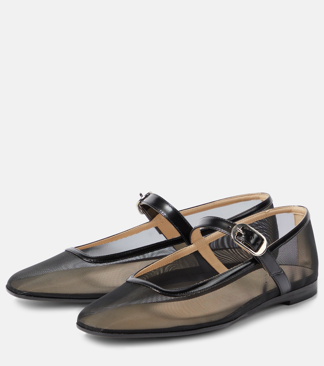Patent leather-trimmed mesh flats | Le Monde Béryl