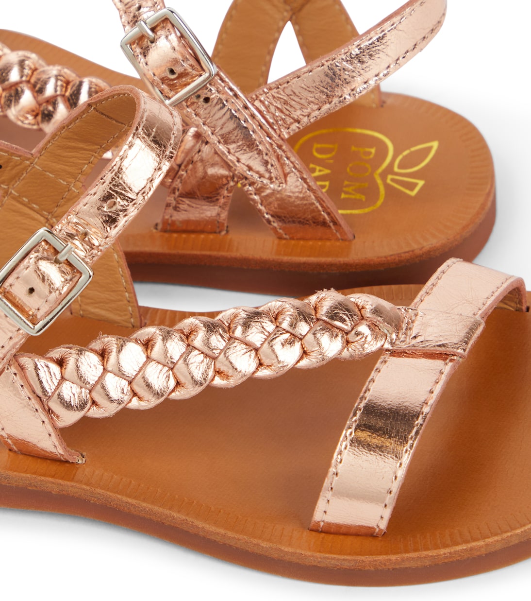 Plagette Antik metallic leather sandals   | Pom d'Api