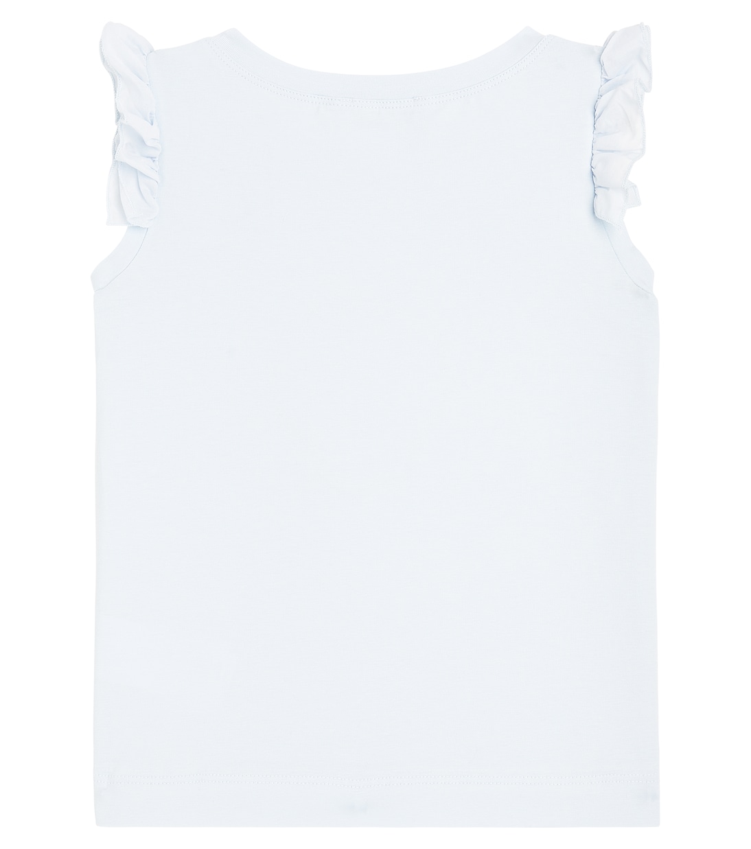 Printed ruffled cotton jersey top | Monnalisa