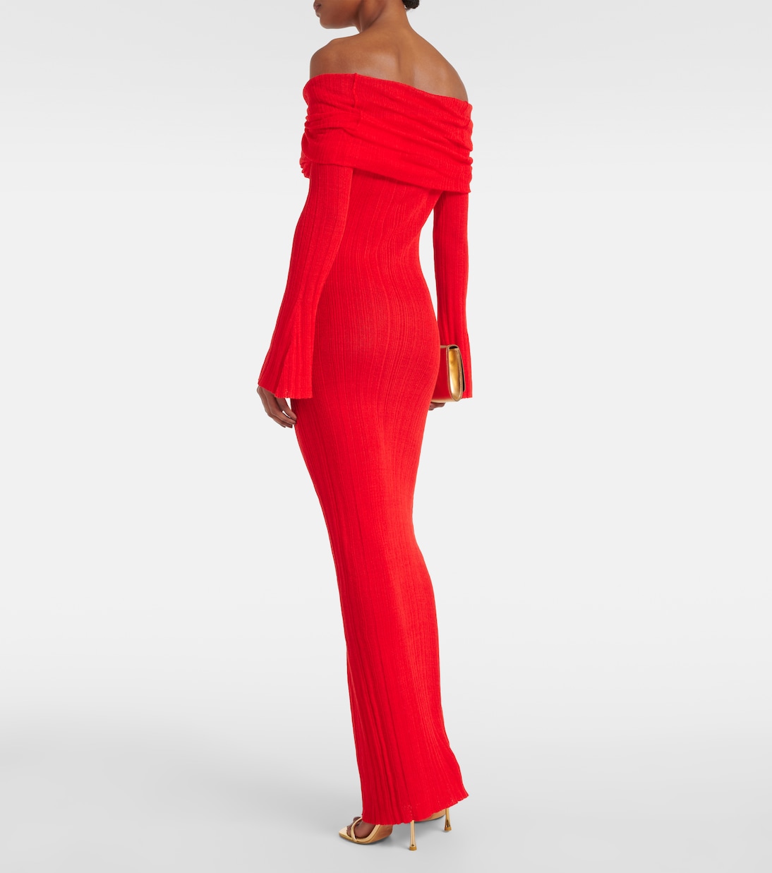 Off-Shoulder-Maxikleid aus einem Leinengemisch | Aya Muse