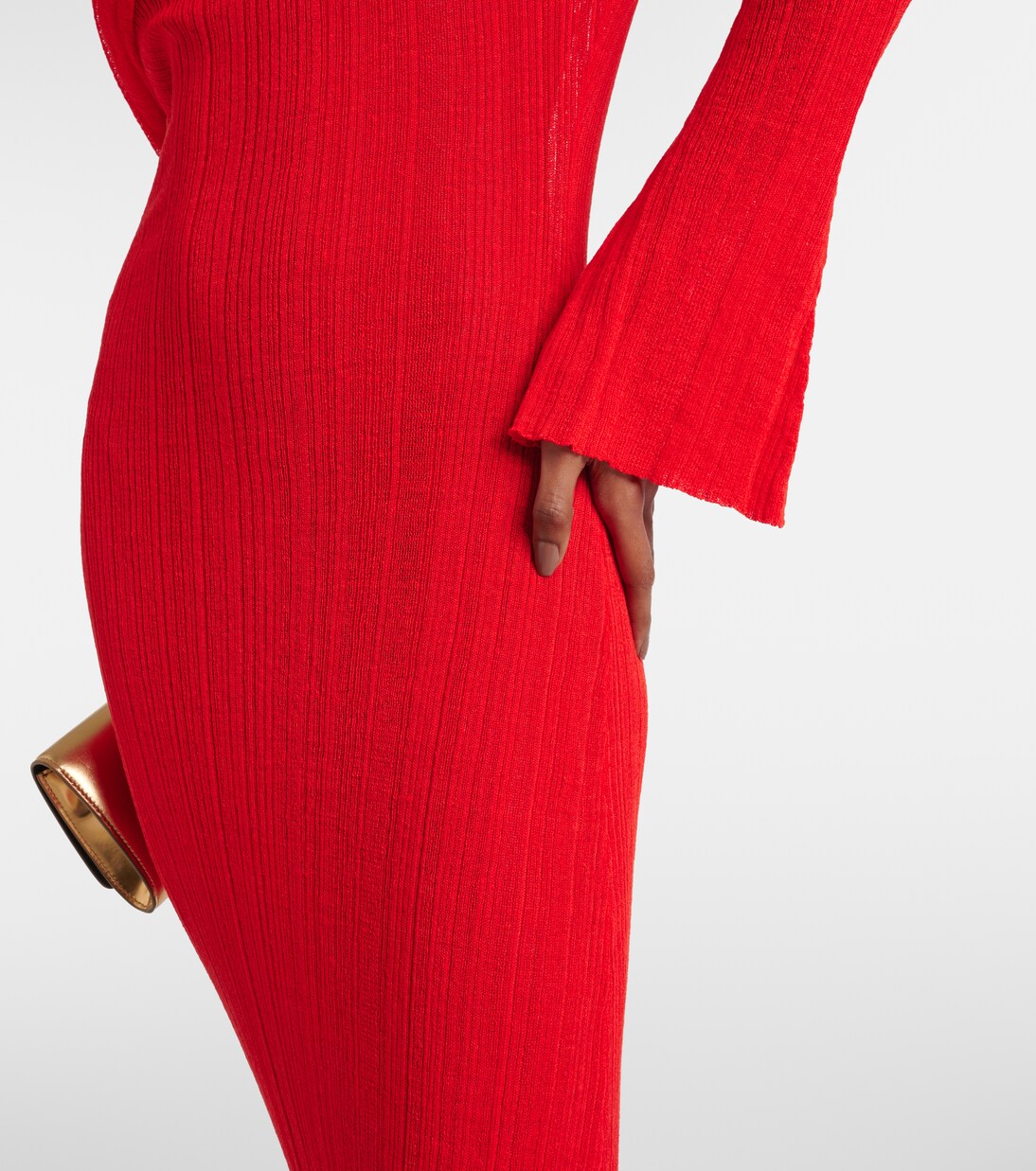 Off-Shoulder-Maxikleid aus einem Leinengemisch | Aya Muse